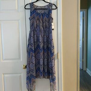 AB Studios shark bite printed style dress SZ S